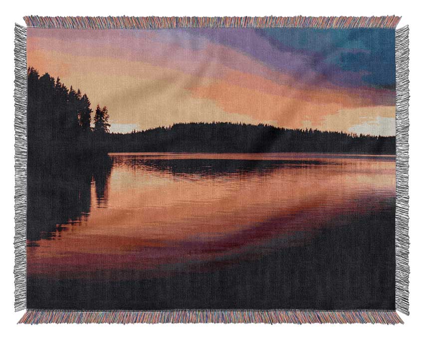 Tranquil River Reflections Woven Blanket