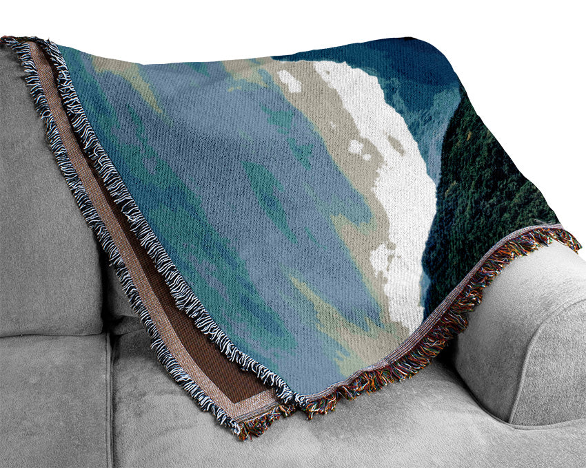 Mountain Peak Lake Woven Blanket