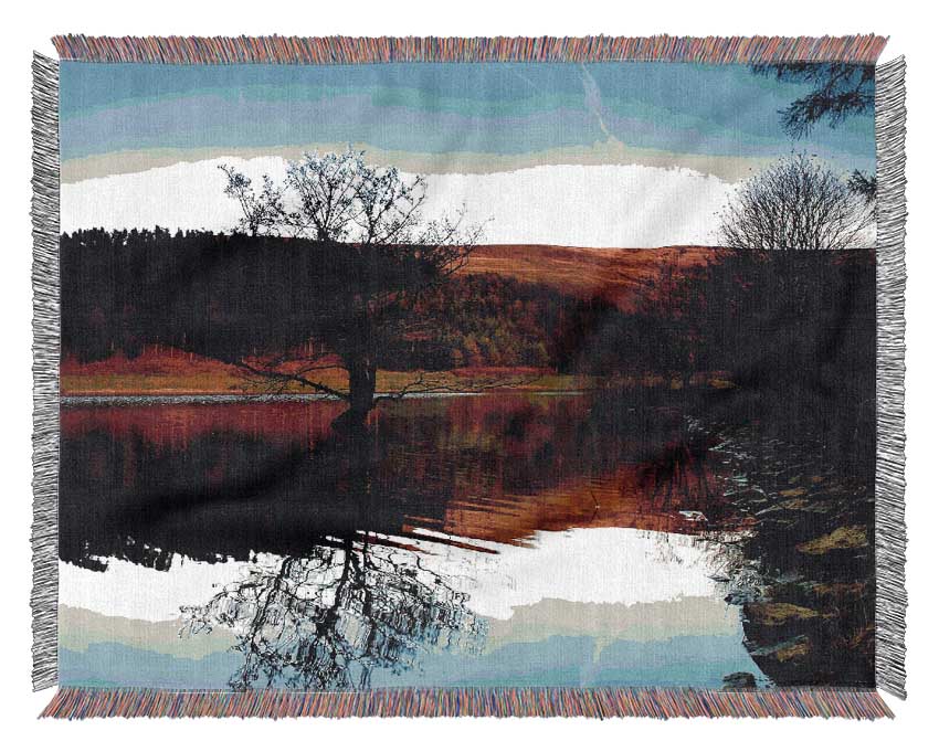 The Perfect Winter Lake Woven Blanket