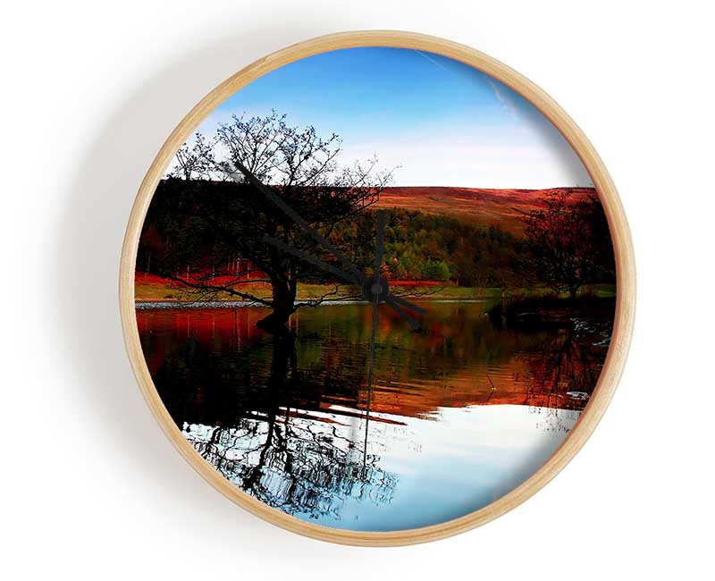 The Perfect Winter Lake Clock - Wallart-Direct UK