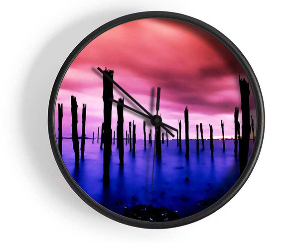 Surreal Lake Skies Clock - Wallart-Direct UK