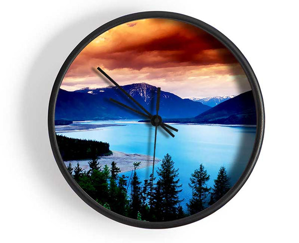 Mountain River Storm Clock - Wallart-Direct UK