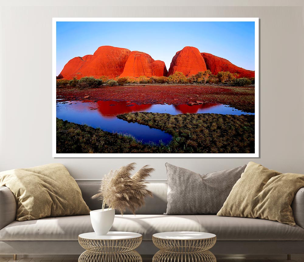 Ayres Rock River View Uluru Print Poster Wall Art