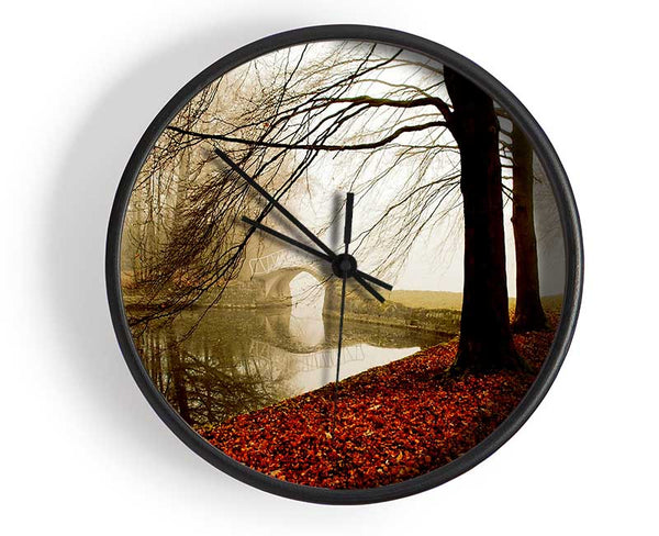 Morning Mist River Walk Clock - Wallart-Direct UK