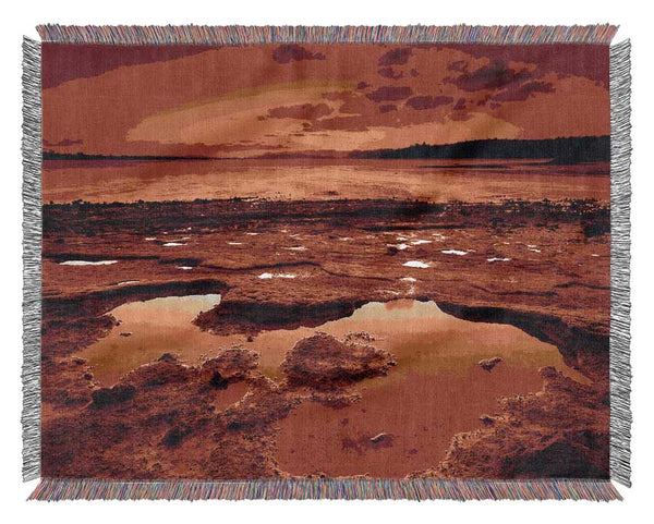 Stunning Orange Water Bay Woven Blanket
