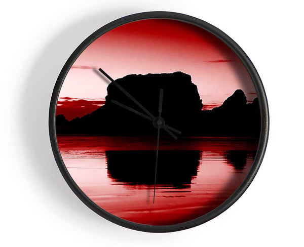 Moon Reflections Red Clock - Wallart-Direct UK