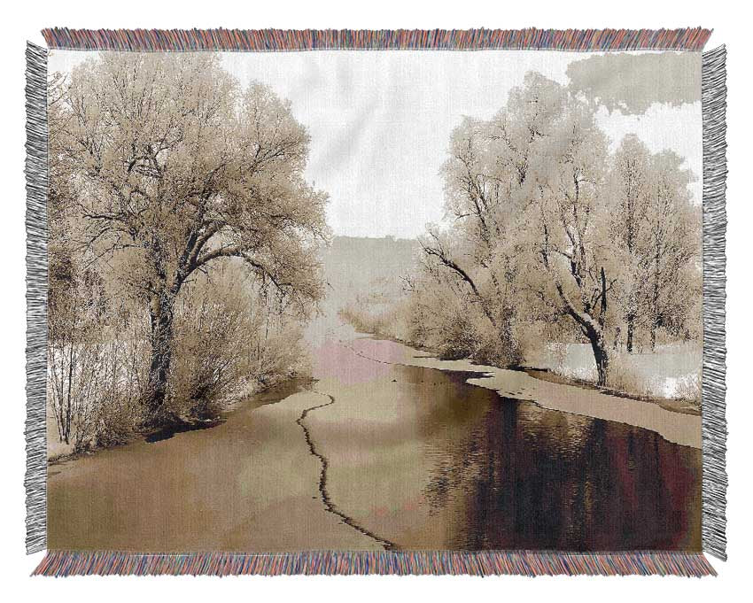 Winter Wonderland Sepia Woven Blanket