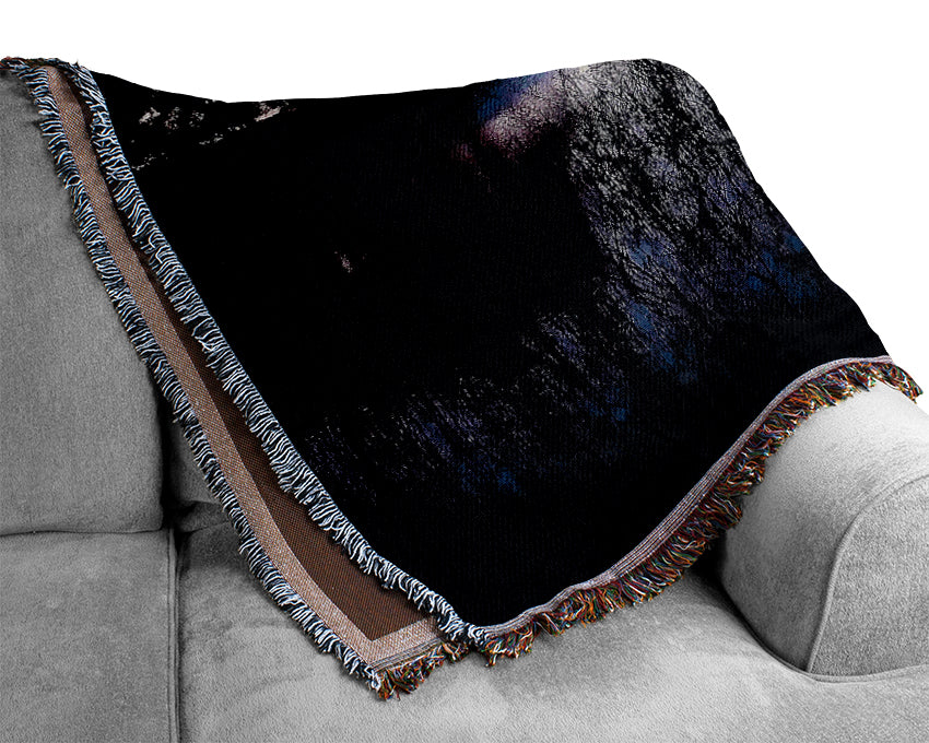 The Purple Morning Lake Woven Blanket