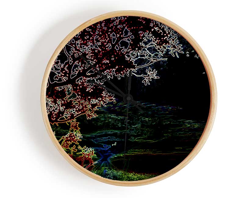 Neon Lake Clock - Wallart-Direct UK