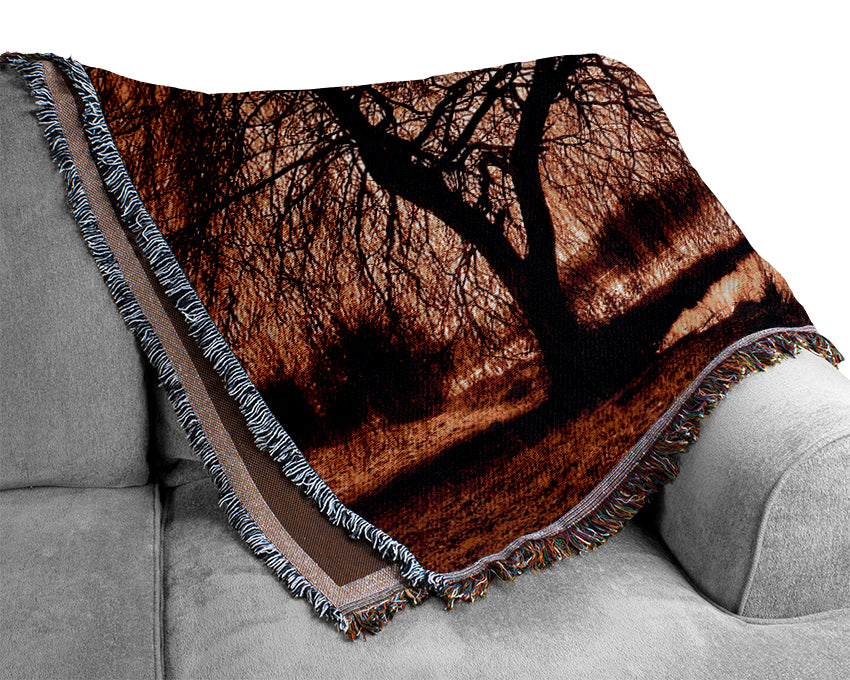 The Golden River Tree Woven Blanket