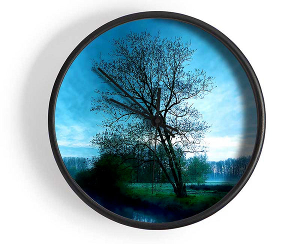 Stunning English Countryside Morning Clock - Wallart-Direct UK