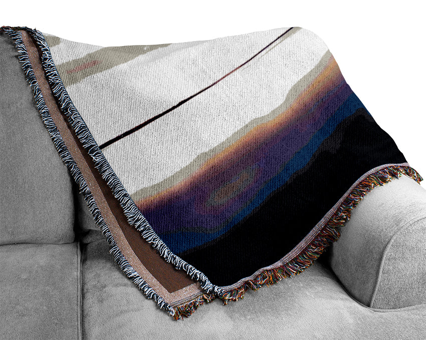 Stunning River Jetty Sunrise Woven Blanket