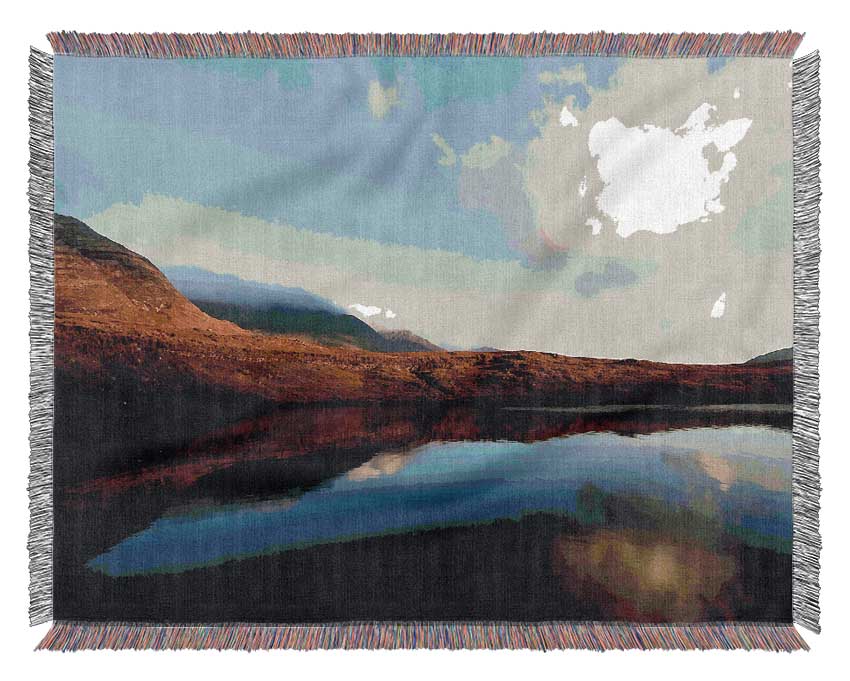 The Contours Of The Mountain Lake Woven Blanket