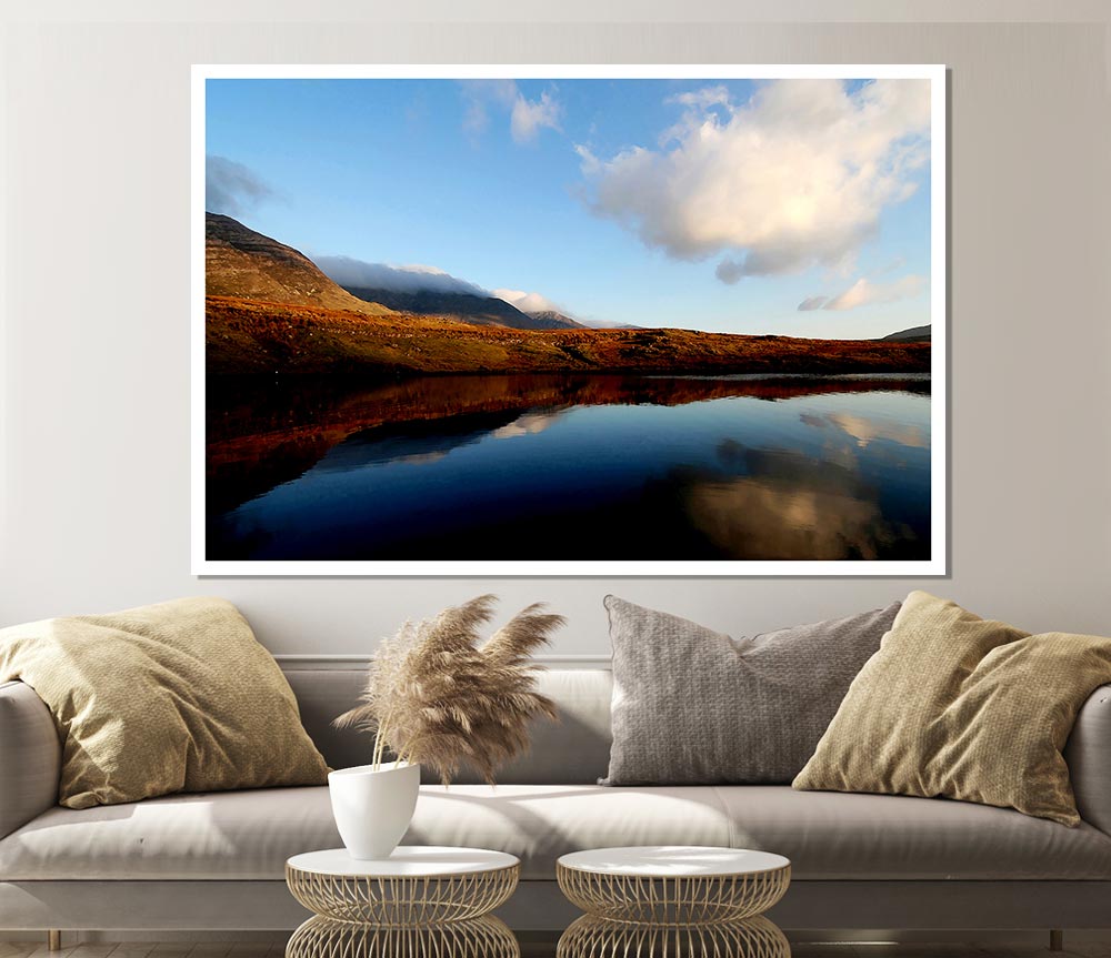 The Contours Of The Mountain Lake Print Poster Wall Art
