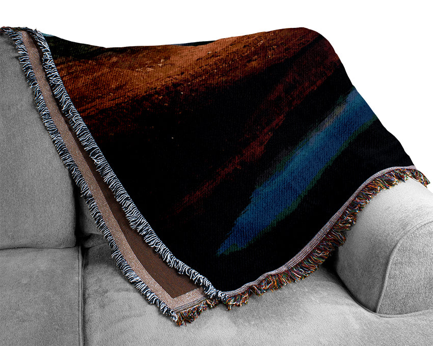 The Contours Of The Mountain Lake Woven Blanket
