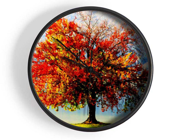 The Old Winter Tree In Autumn Clock - Wallart-Direct UK