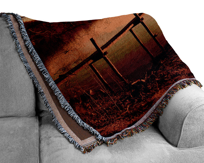 Lake Retreat Golden Woven Blanket