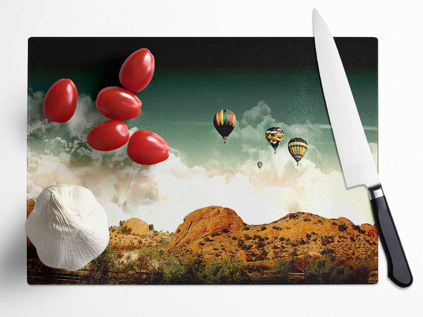 Desert Journey Glass Chopping Board