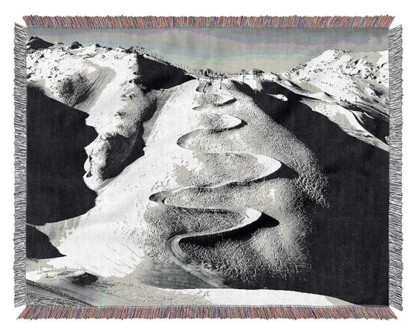 Les Deux Alpes B n W Woven Blanket