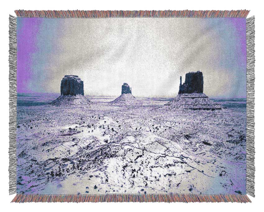 Winter Has Arrived At monument Valley Woven Blanket