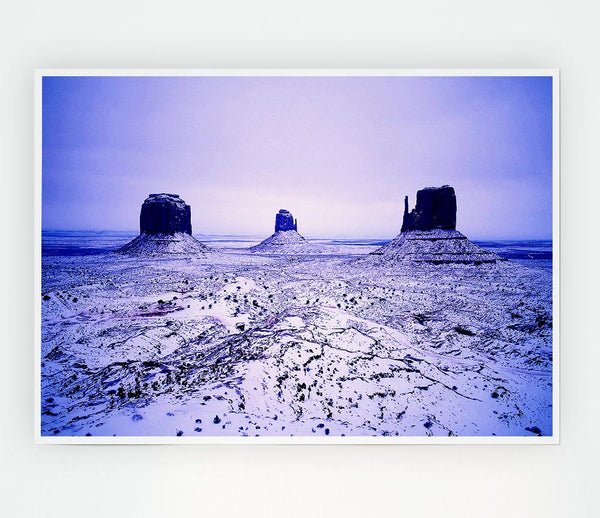 Winter Has Arrived At Monument Valley Print Poster Wall Art