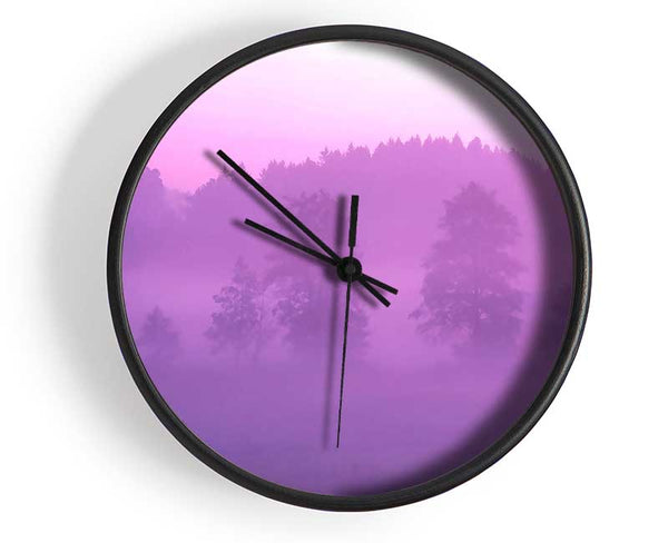 Lilac Forest Mist Clock - Wallart-Direct UK