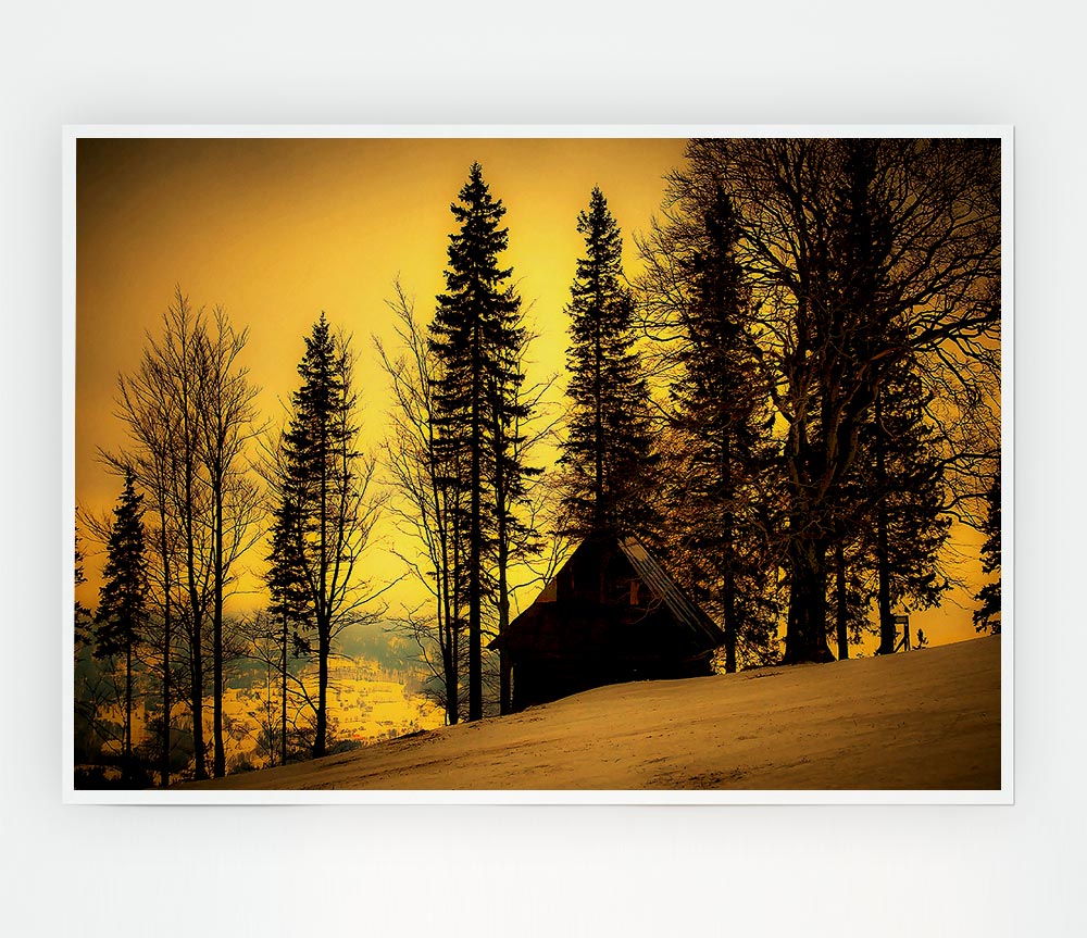 Beautiful Winter Twilight Print Poster Wall Art
