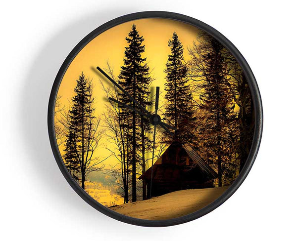 Beautiful Winter Twilight Clock - Wallart-Direct UK