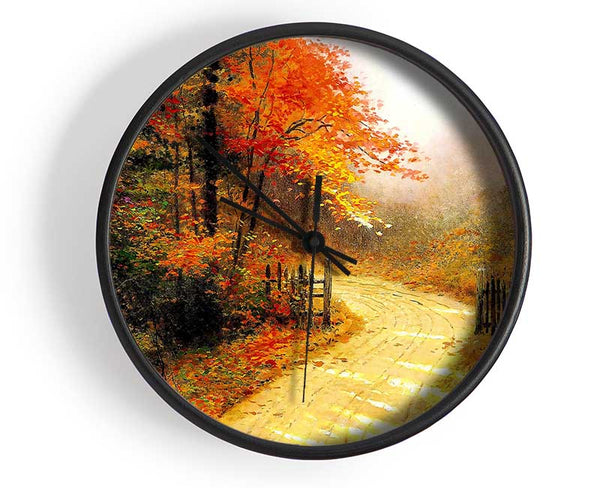Autumn Lane Clock - Wallart-Direct UK