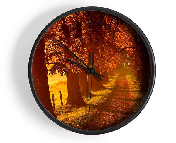 Autumn Walk Clock - Wallart-Direct UK