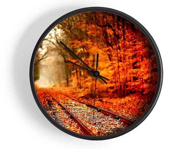 Autumn Railway Clock - Wallart-Direct UK