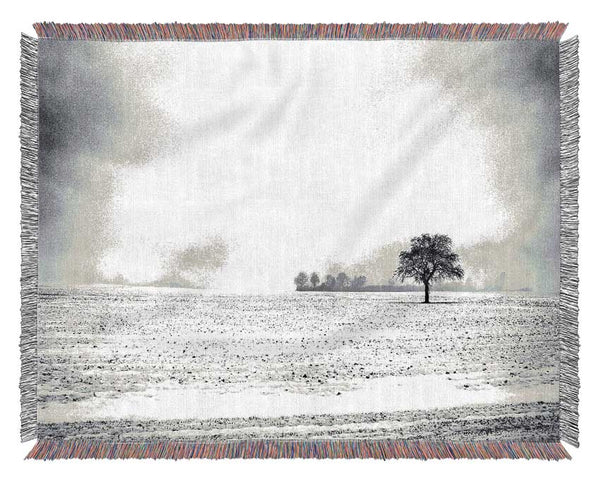 Empty Field Winter Woven Blanket