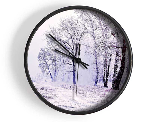 Beautiful Snowy Forest Clock - Wallart-Direct UK