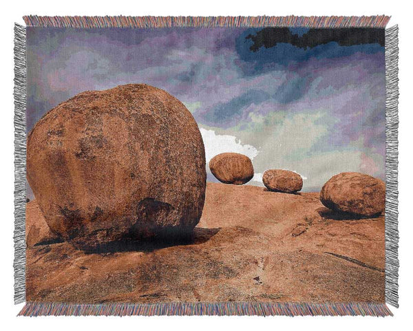 Eroded Granite Boulders Erongo Mountains Namibia Woven Blanket