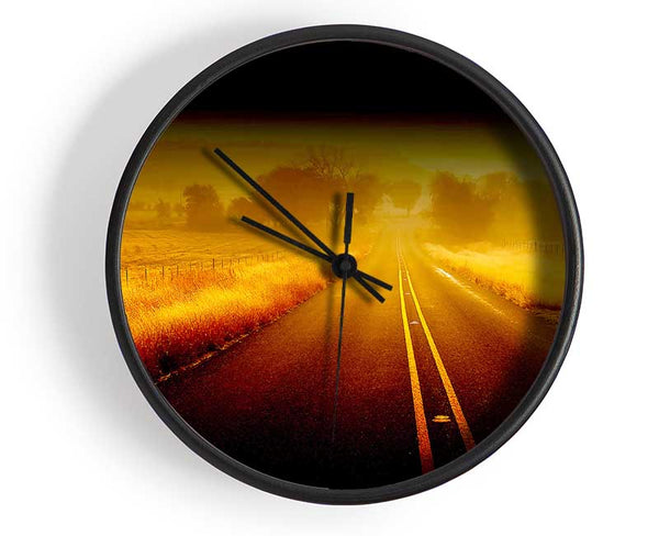Misty Road Clock - Wallart-Direct UK