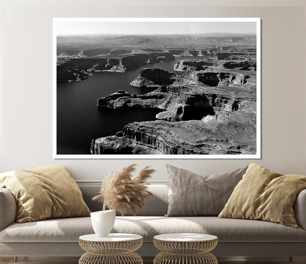 Aerial View Of Canyon Print Poster Wall Art