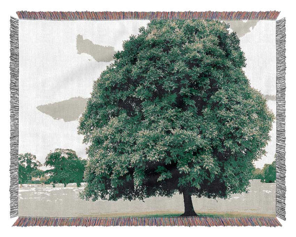 Green Tree Woven Blanket