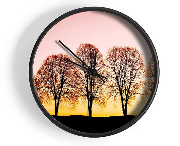 Beech Trees At Sunrise Clock - Wallart-Direct UK