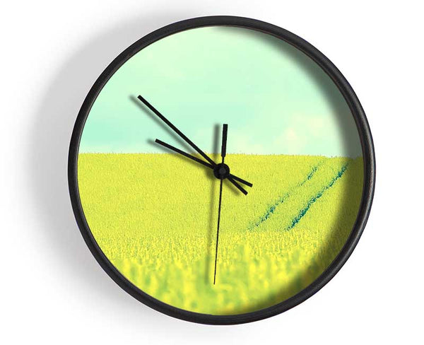 Beautiful Mustard Field Clock - Wallart-Direct UK