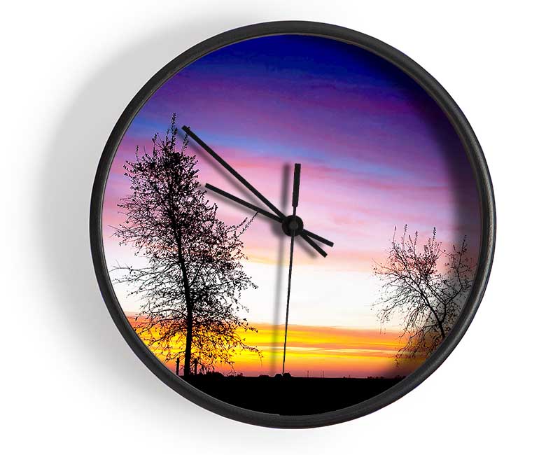 Winter Rainbow Sunrise Clock - Wallart-Direct UK