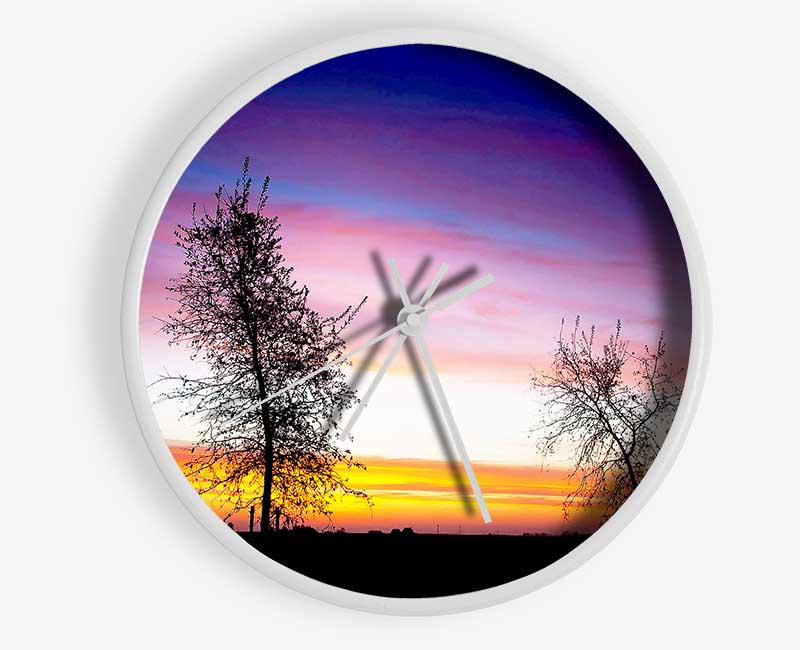 Winter Rainbow Sunrise Clock - Wallart-Direct UK