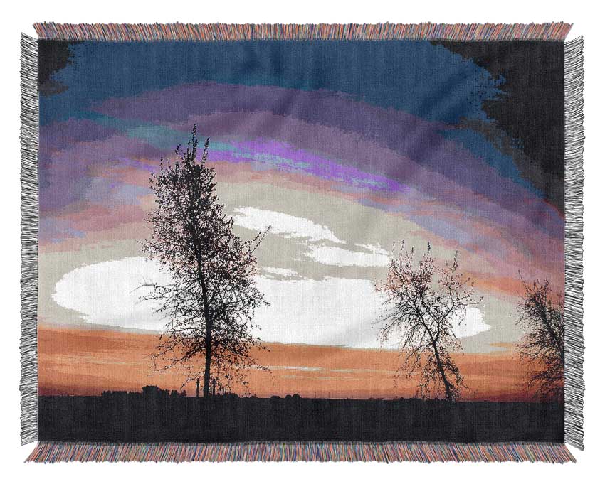 Winter Rainbow Sunrise Woven Blanket