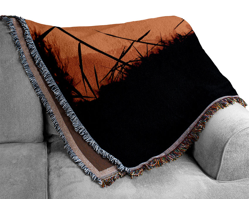 Sunset Reeds Woven Blanket