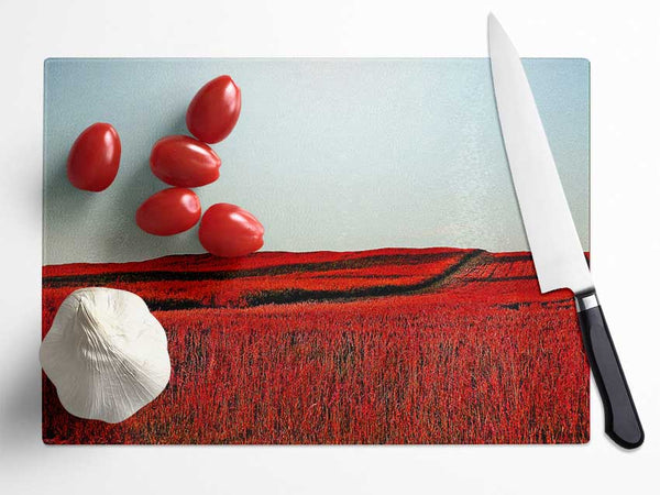 Red Meadow Glass Chopping Board