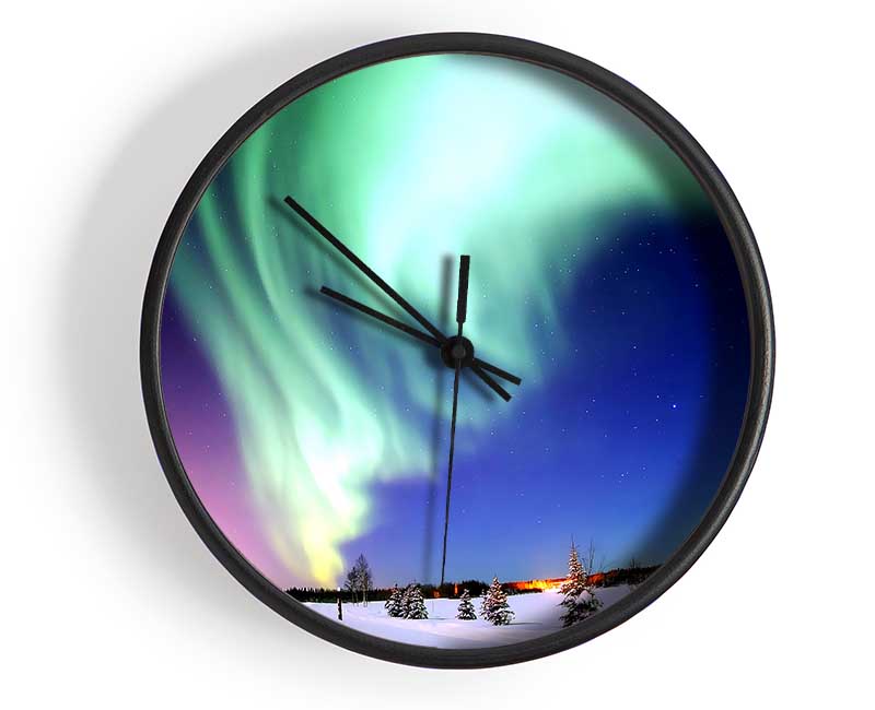 Aurora Borealis Clock - Wallart-Direct UK