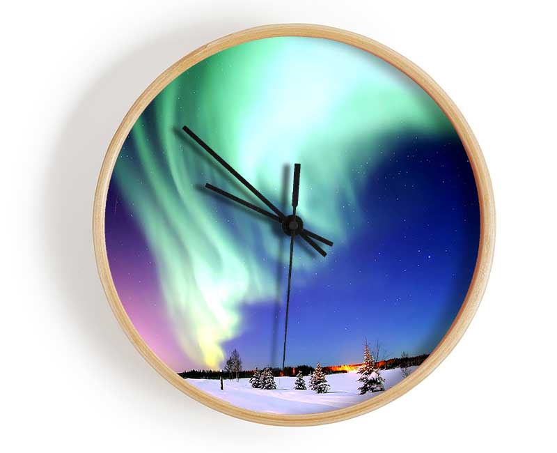 Aurora Borealis Clock - Wallart-Direct UK