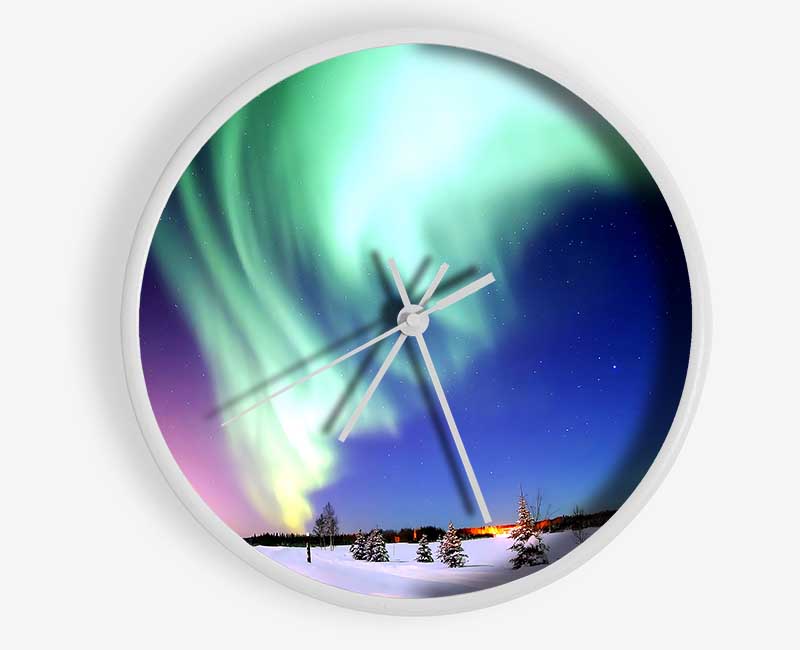Aurora Borealis Clock - Wallart-Direct UK
