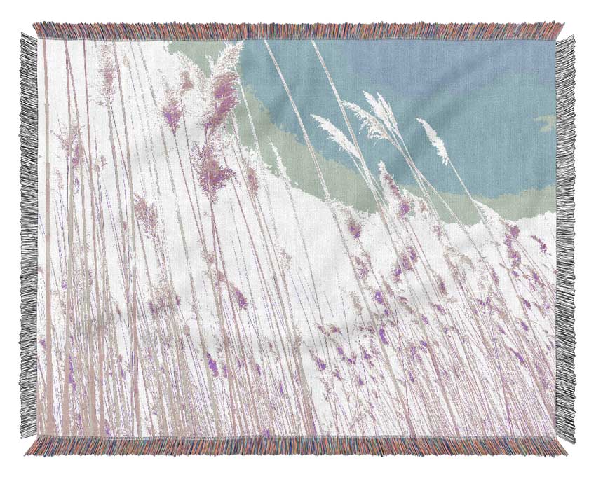 Grass On Beach Woven Blanket