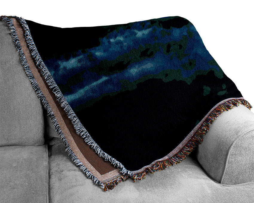 Moon Over Clouds Woven Blanket