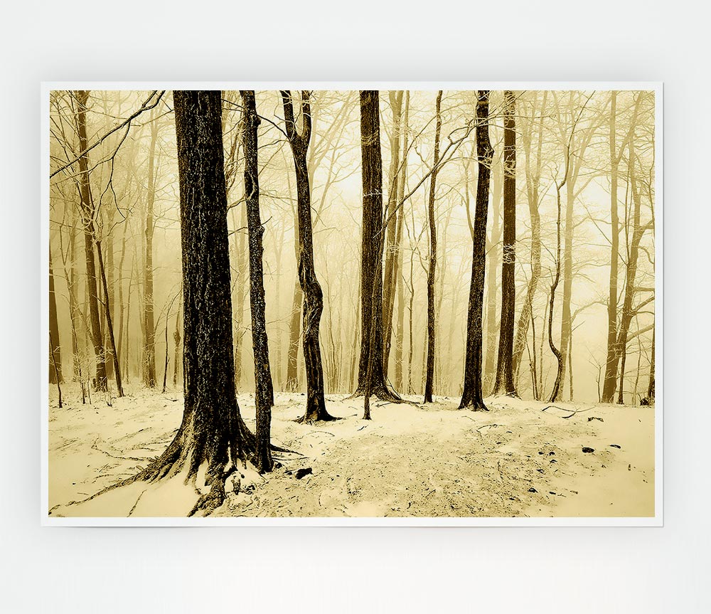 Winter Woodland Snow Print Poster Wall Art